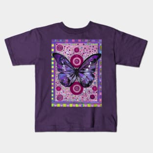 Purple Butterfly Kids T-Shirt